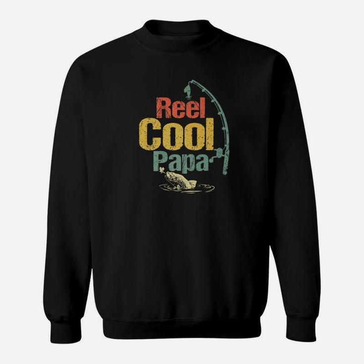 Mens Reel Cool Papa Funny Fishing Fathers Day Dad Gift Sweatshirt