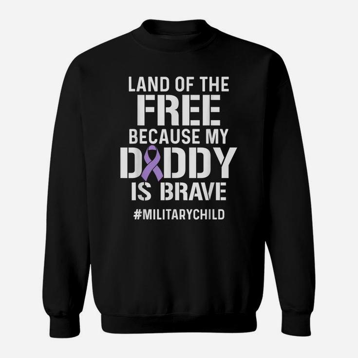 Military Child Month Purple Up Free Brave Dad Pride T Shirt Sweatshirt
