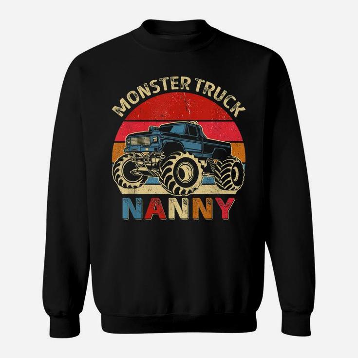 Monster Truck Nanny Matching Family Birthday Party Sweatshirt