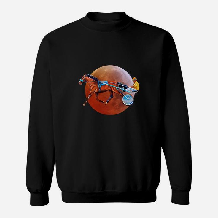 Never Underestimate An Old Man Who Loves Harness Racing Moon Blood Sweatshirt