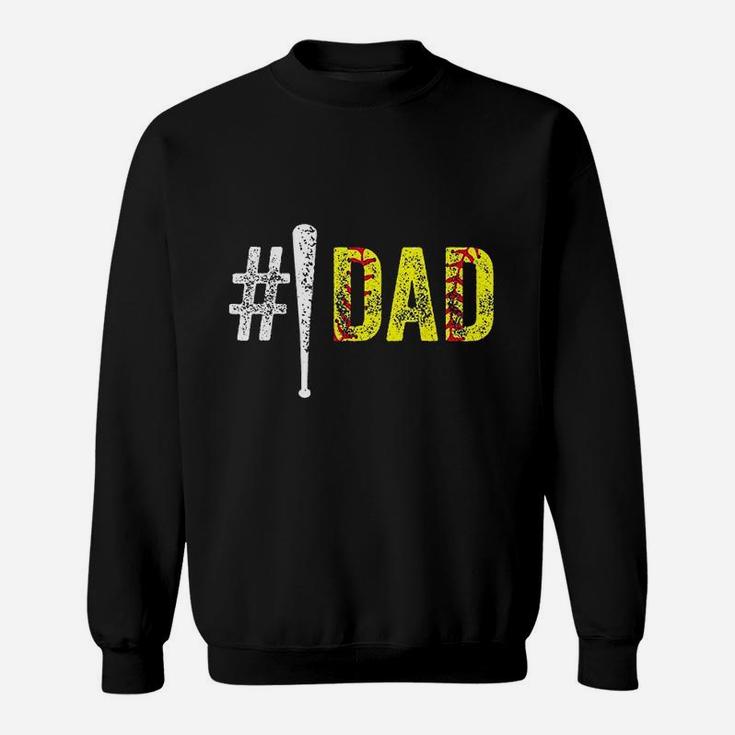 Number One Softball Fan Dad Gift From Daughter Sweatshirt