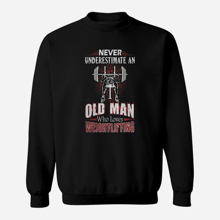Old Man Loves Weightlifting Shirt - Mens Premium T-shirt Sweatshirt