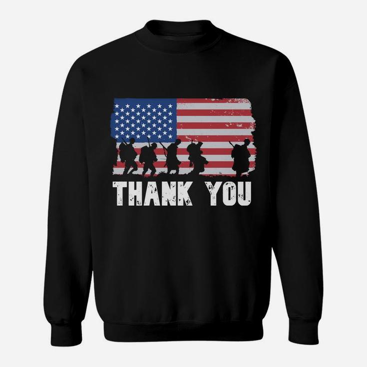 Patriotic American Flag Thank You Veterans Day For Men Women Sweatshirt
