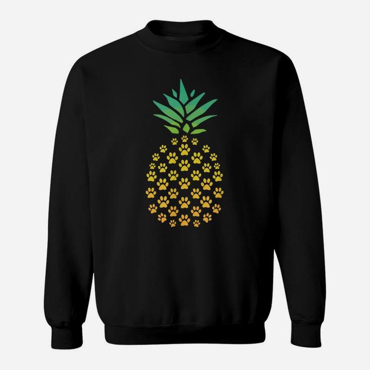 Pineapple Cat Paw Print Shirt - Funny Hawaiian Tropical Gift Sweatshirt