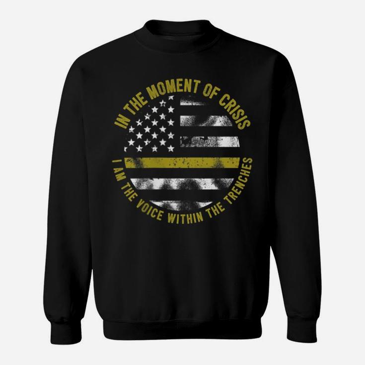 Police And Fire 911 Dispatcher Thin Gold Line Flag Sweatshirt