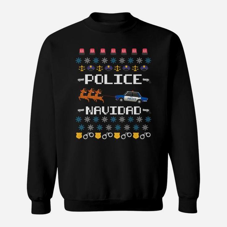 Police Navidad Ugly Christmas Sweater Funny Policeman X-Mas Sweatshirt