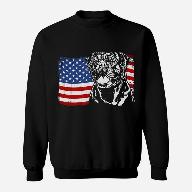 Proud French Mastiff American Flag Patriotic Dog Gift Sweatshirt