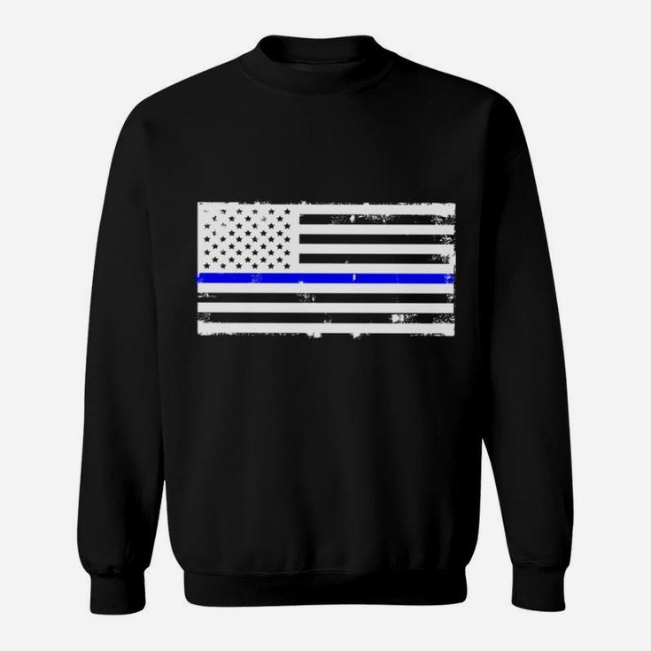 Proud Police Officer Mom Policeman Policewoman Mother Flag Sweatshirt Sweatshirt