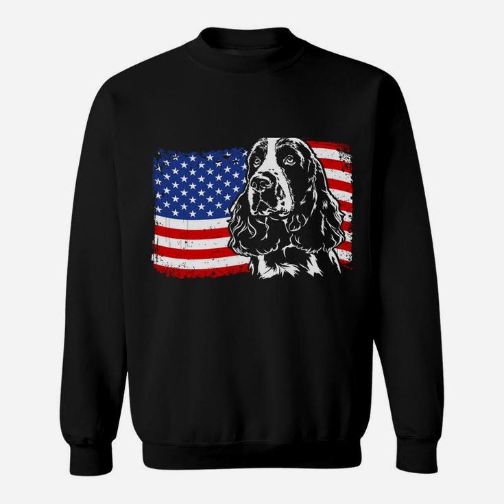 Proud Springer Spaniel American Flag Patriotic Dog Gift Sweatshirt Sweatshirt