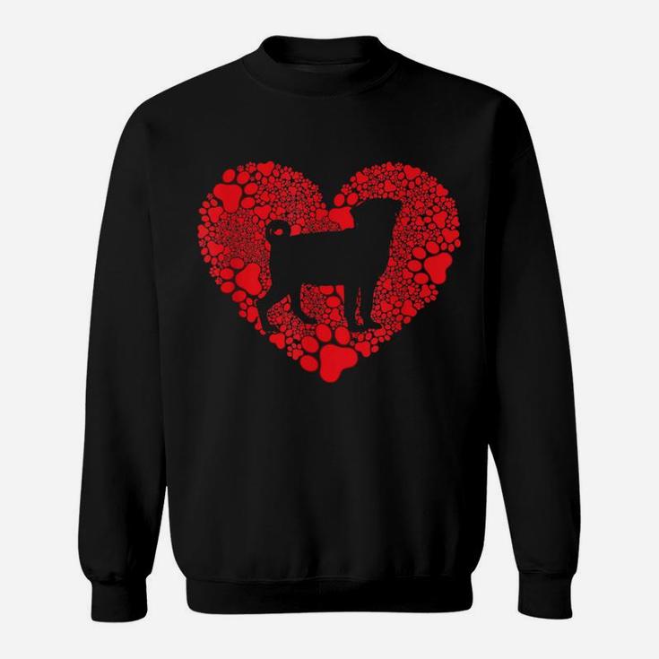 Pug Paw Heart Valentines Day Dog Lover Gift Sweatshirt