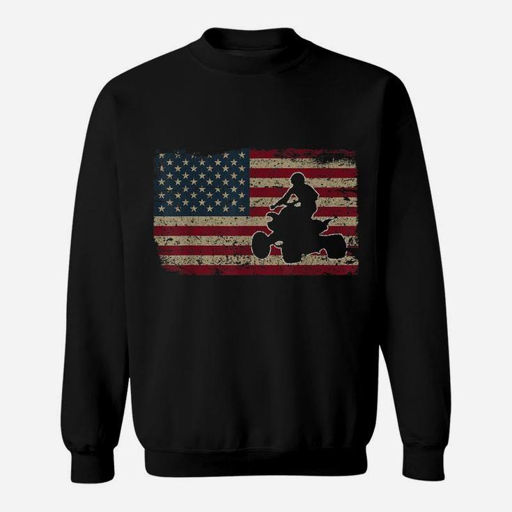Quad Biker America Flag Gift I Atv Four Wheeler Quad Bike Sweatshirt