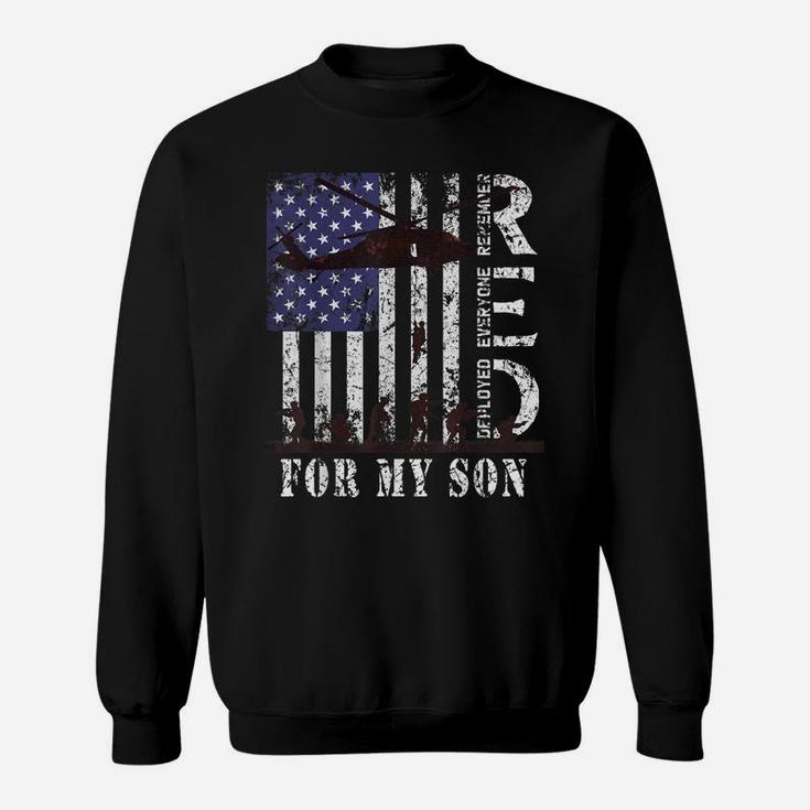 Red Friday For My Son Us Flag Army Military Deployed Veteran Sweatshirt