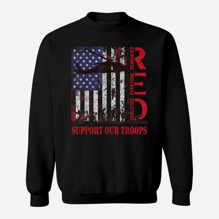 Red Friday Support Our Troops Us Flag Military Army Veteran Sweatshirt