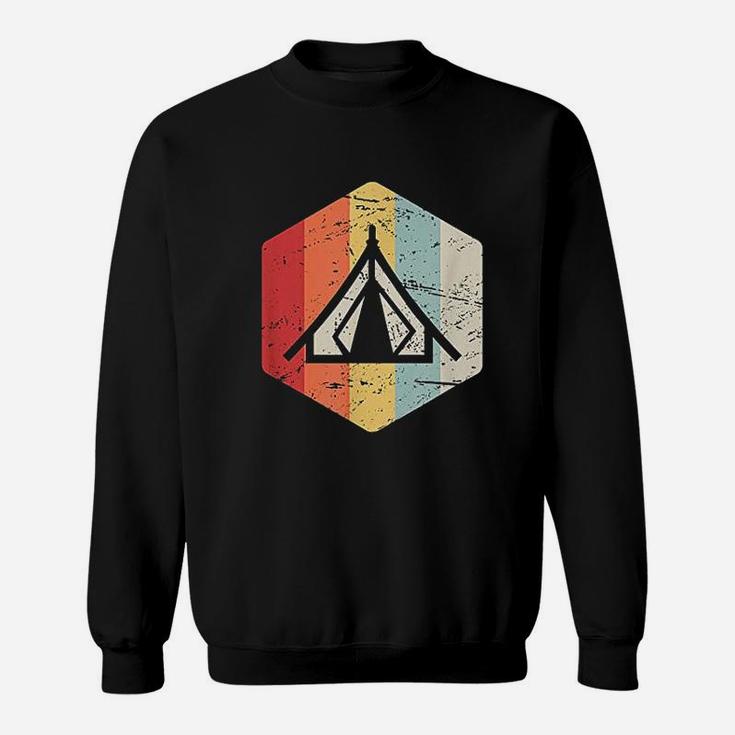 Retro Vintage Tent Outdoor Camping Gift For Nature Lovers Sweatshirt