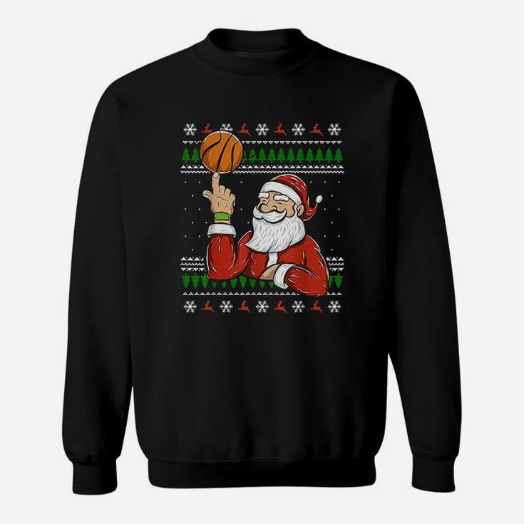 Santa Playing Basketball | Christmas Ugly Sweater T-shirt Sweatshirt