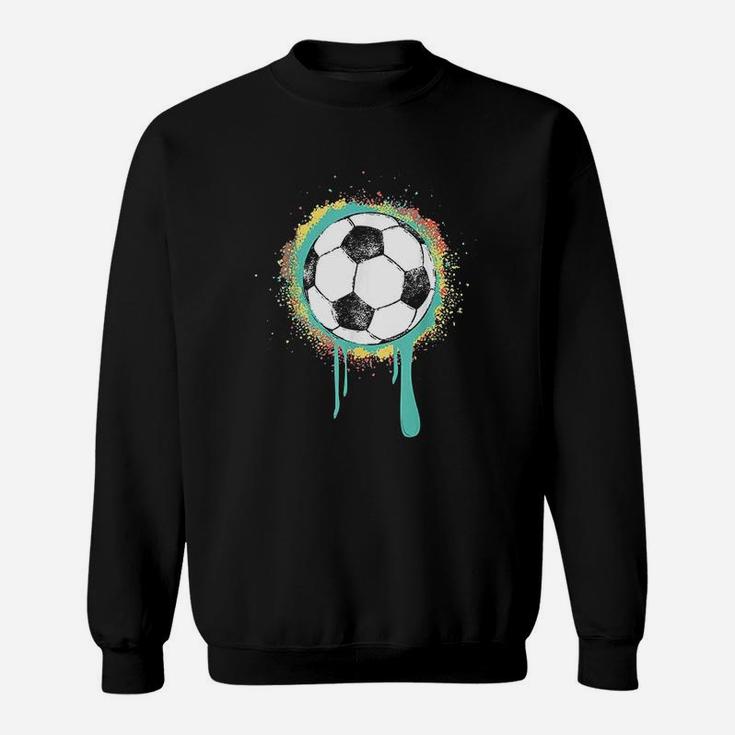 Soccer Ball With Vintage Retro Graffiti Paint Design Graphic Sweatshirt