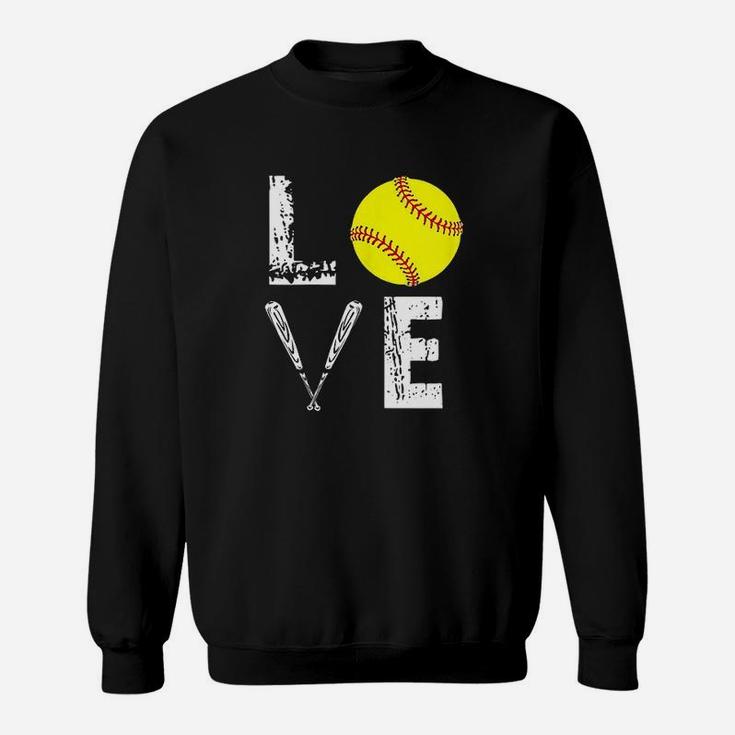 Softball Love Girls Forever Best Funny Birthday Gift Sweatshirt