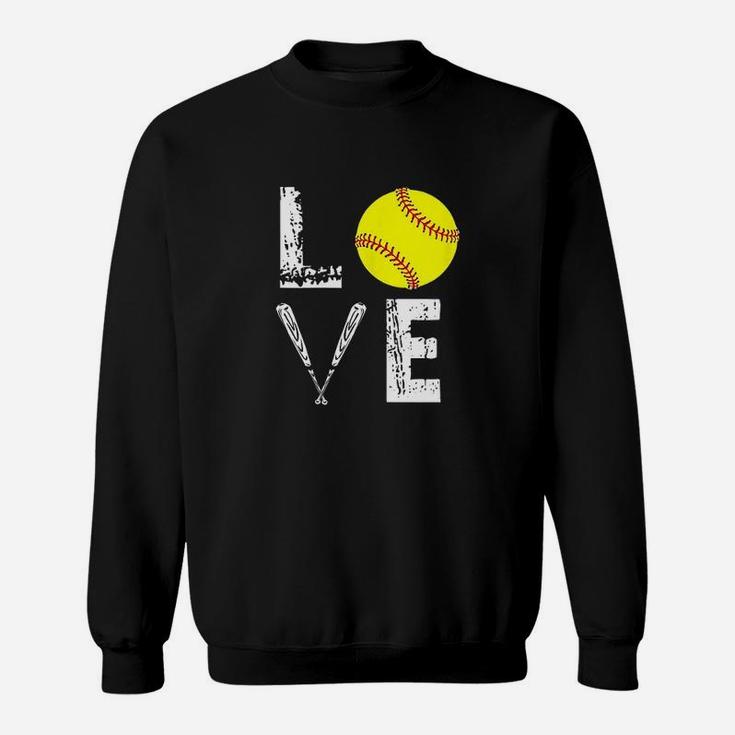 Softball Love Girls Forever Best Funny Birthday Gift Sweatshirt