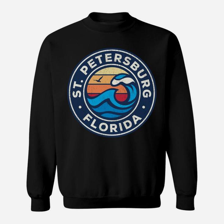 St Petersburg Florida FL Vintage Nautical Waves Design Sweatshirt