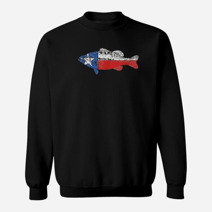 State Of Texas Fishing Flag Vintage Bass Retro Sweatshirt
