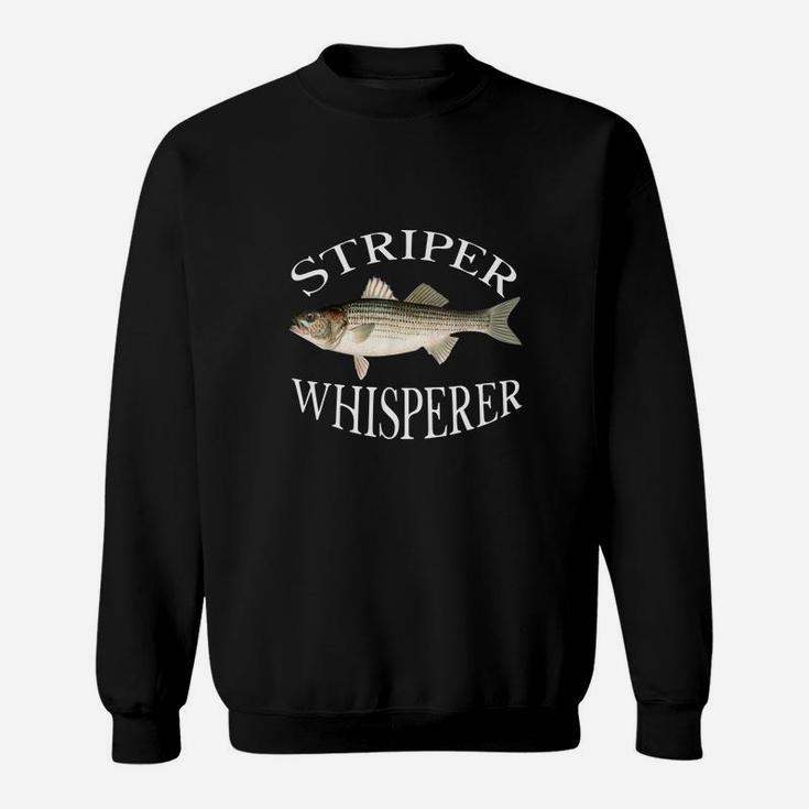 Striper Whisperer Striped Bass Fish Illustration Fishing Shirt Sweatshirt