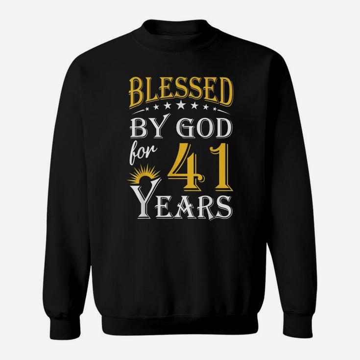 Vintage Blessed By God For 41 Years Happy 41St Birthday Sweatshirt
