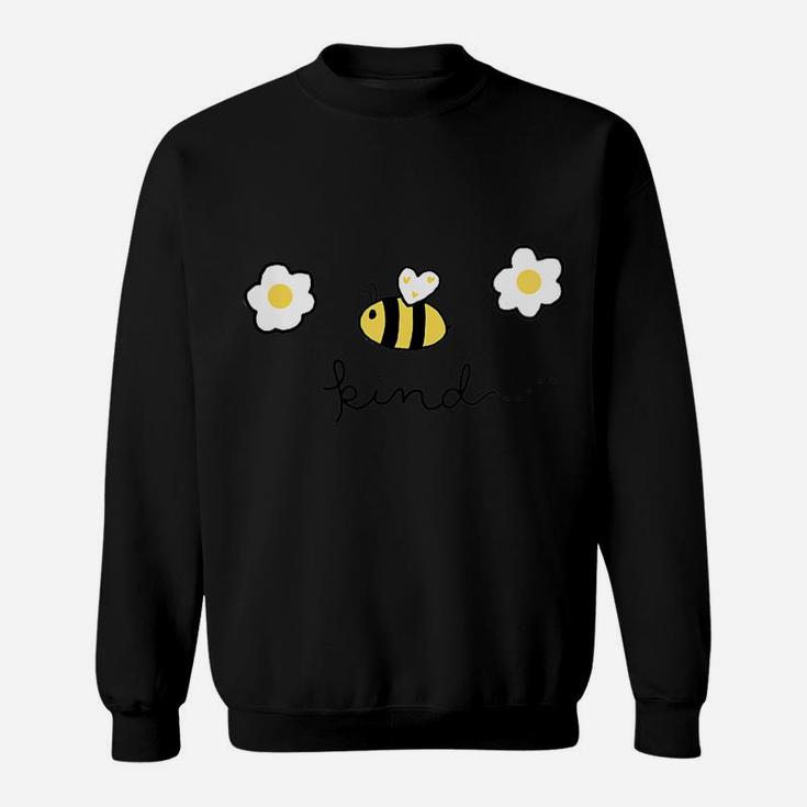 Womens 'Bee' Kind Cute Bumble Bee & Daisy Flowers Graphic Sweatshirt