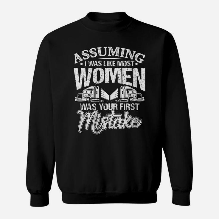 Womens Female Truck Driver Funny Trucker Girl Gift Sweatshirt