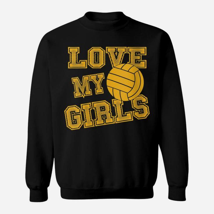 Womens Love My Girls Volleyball Shirt For Moms-Cute Volleyball Mom Sweatshirt