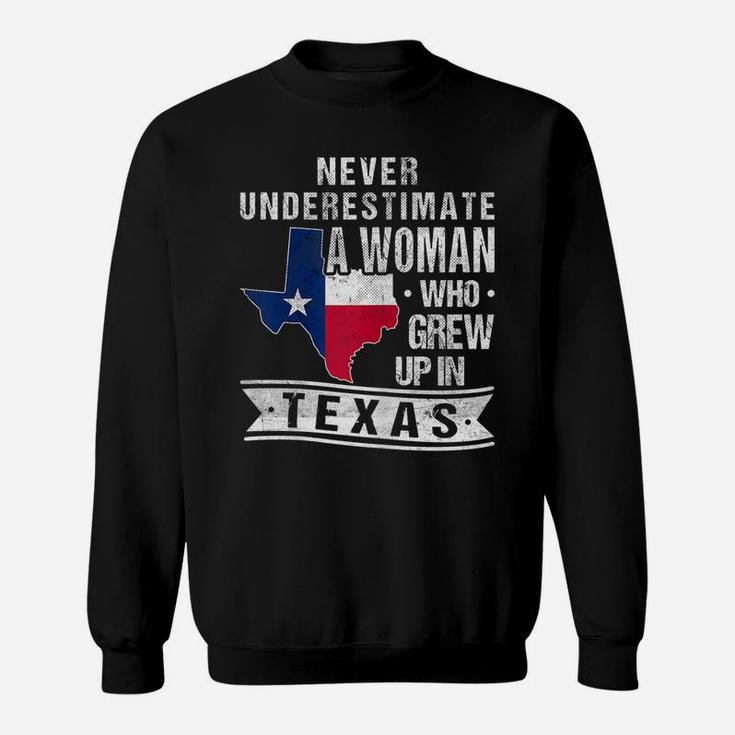 Womens Texas Flag Map Vintage Texas Girl Sweatshirt
