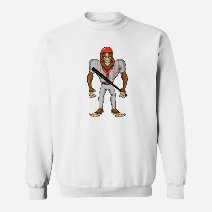 Baseball Batter Bigfoot Gift For Baseball Fans Sweatshirt
