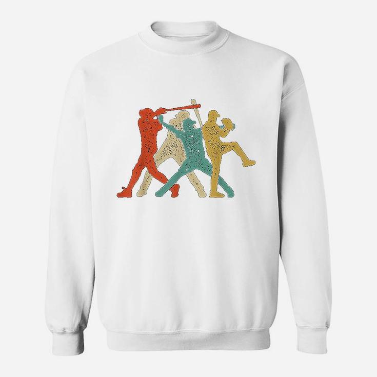 Baseball Retro Vintage Catcher Pitcher Batter Boys Sweatshirt