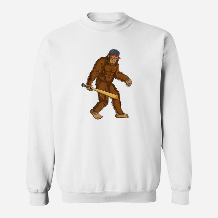 Bigfoot Baseball Men Boys Funny Batter Gift Sweatshirt