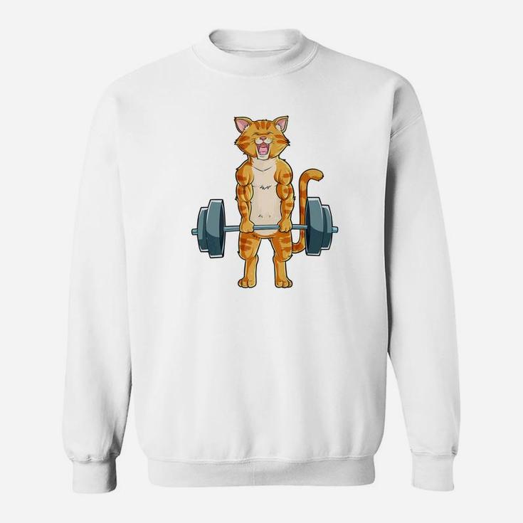 Cat Deadlift Powerlifting Gym Lifting Weights Tee Sweatshirt