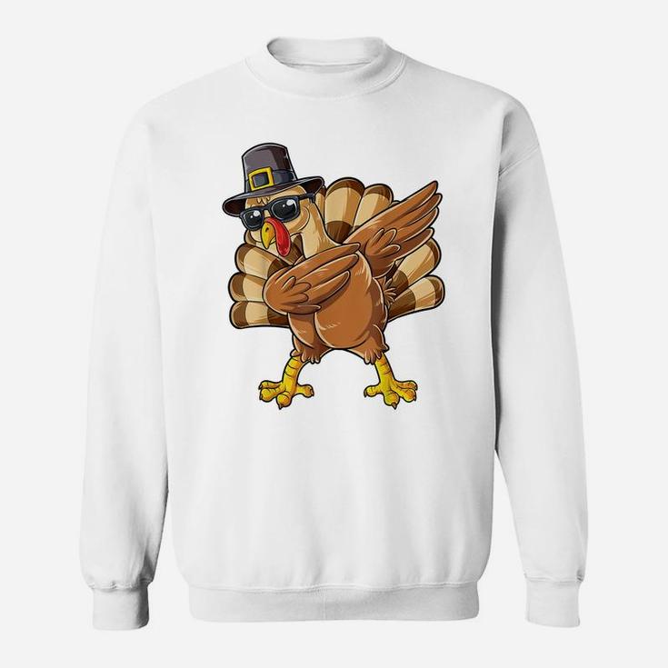 Dabbing Turkey Thanksgiving Day Gifts Pilgrim Boys Kids Men Sweatshirt