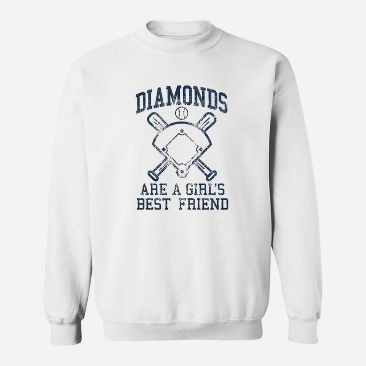 Diamonds Are A Girls Best Friend Funny Cute Baseball Sweatshirt