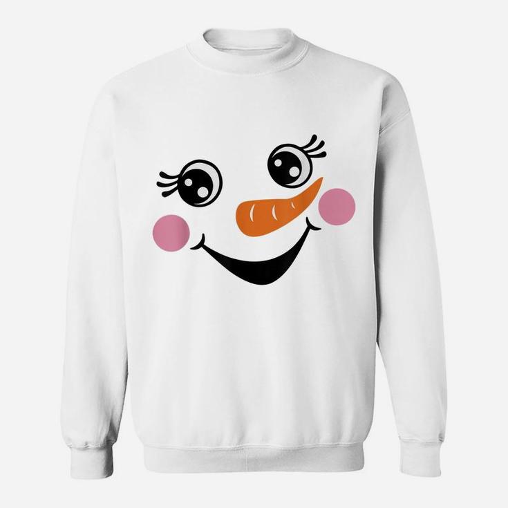 Eyelashes Christmas Outfit Snowman Face Costume Girls Teen Sweatshirt