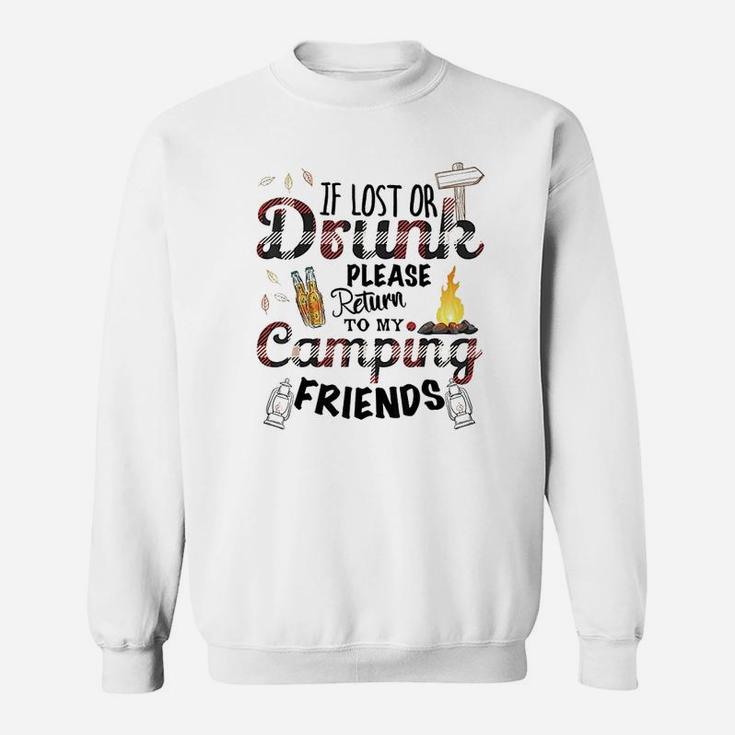 Funny Camping With Sayings If Lost Or Drunk Sweatshirt