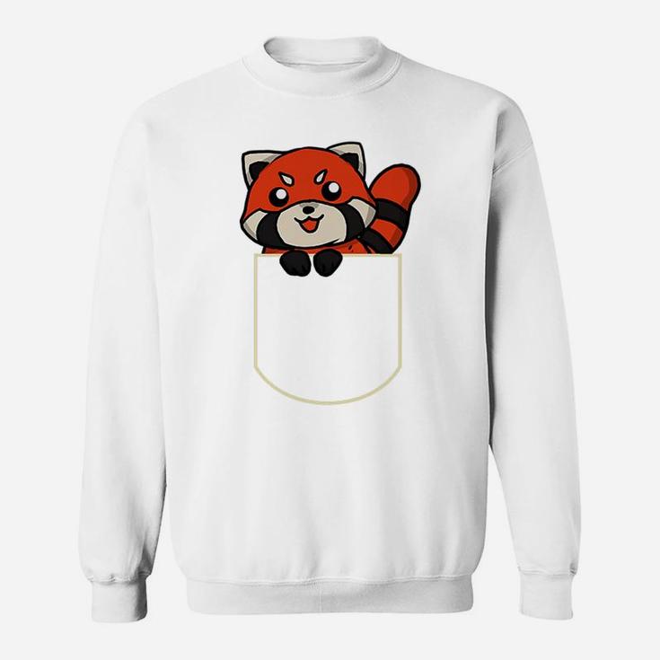 Funny Red Panda Bear In The Pocket Gift Red Panda Pocket Sweatshirt