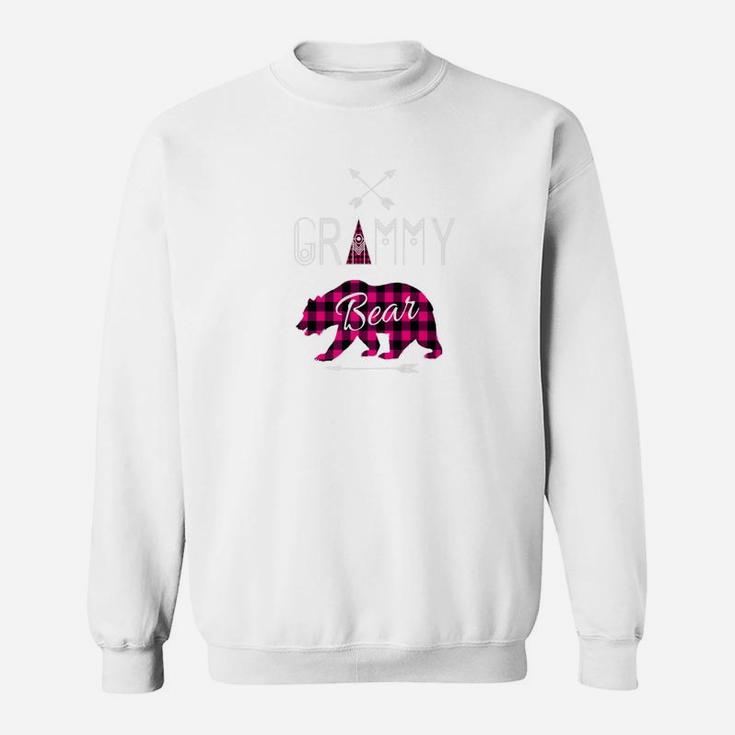 Grammy Bear Family Pink Buffalo Plaid Xmas Camping Sweatshirt