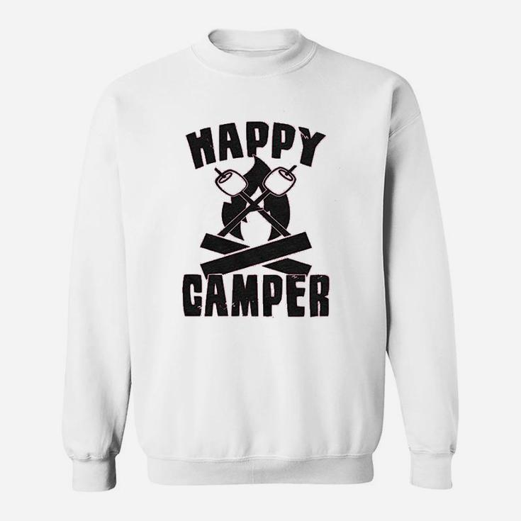 Happy Camper Funny Camping Hiking Cool Vintage Graphic Retro Sweatshirt
