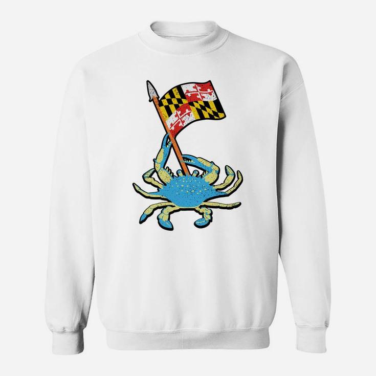 Maryland State Flag Blue Crab Crabbing Shirt Men Women Kids Sweatshirt Sweatshirt
