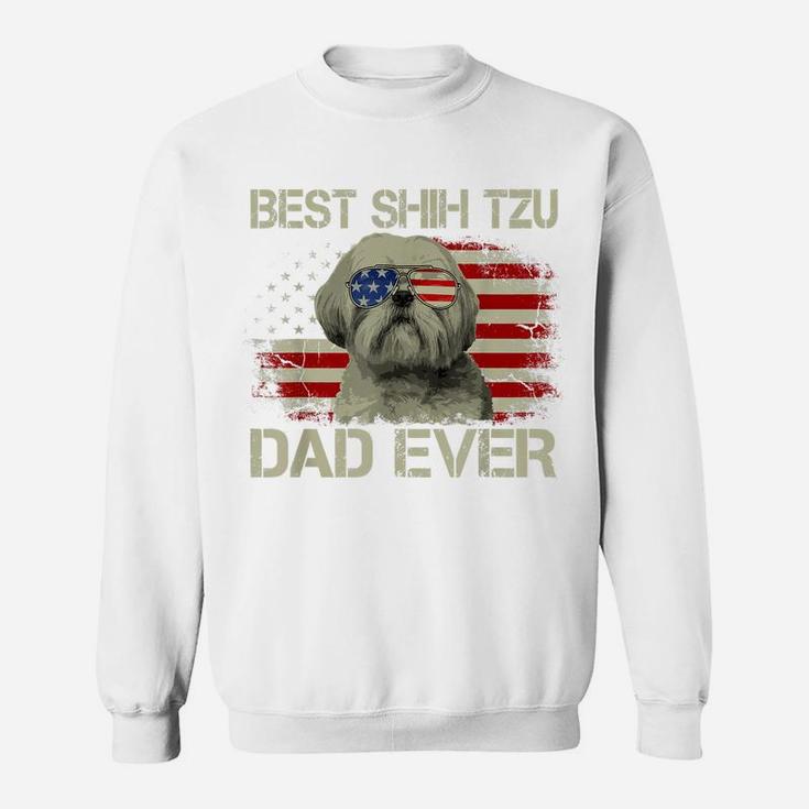 Mens Best Shih Tzu Dad Ever Tshirt Dog Lover American Flag Gift Sweatshirt