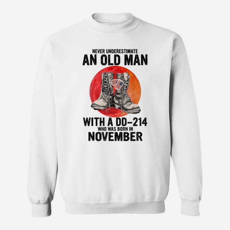 Mens Dad Grandpa Dd214 Born In November Veteran Old Man Birthday Sweatshirt