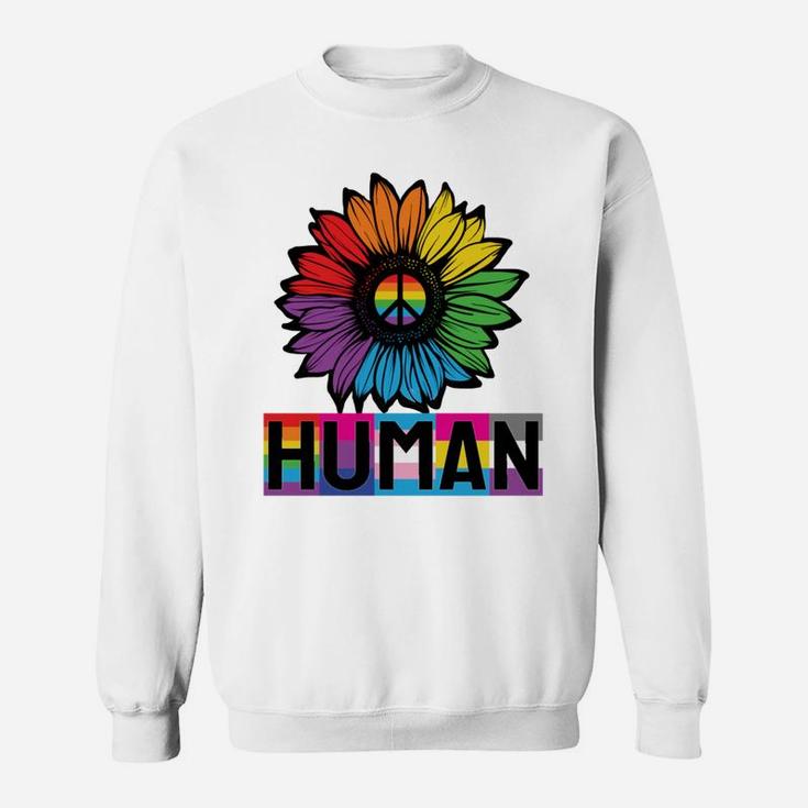 Sunflower Human Lgbt Flag Gay Pride Month Lgbtq Sweatshirt Sweatshirt