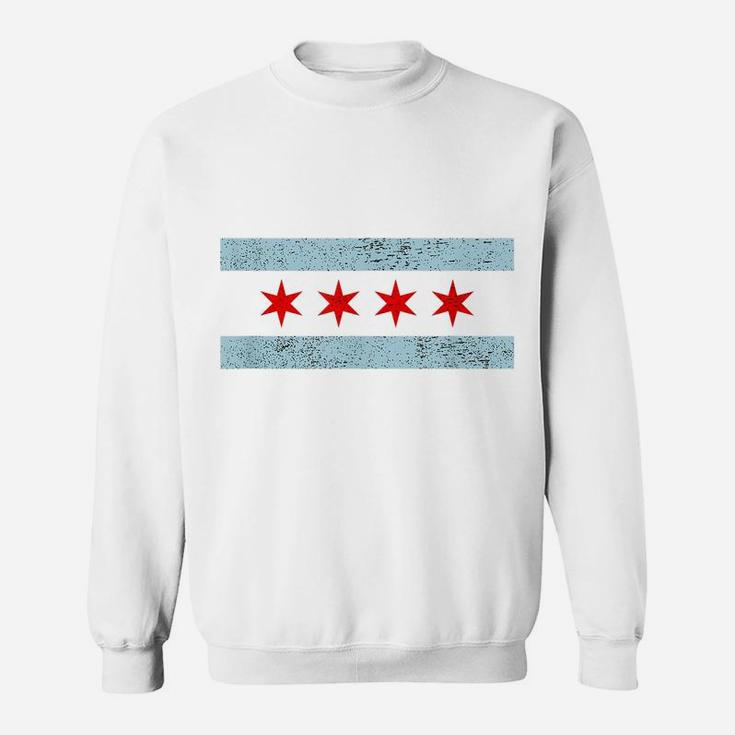 Sweet Vintage Retro Chicago Flag Red Six Pointed Stars Sweatshirt