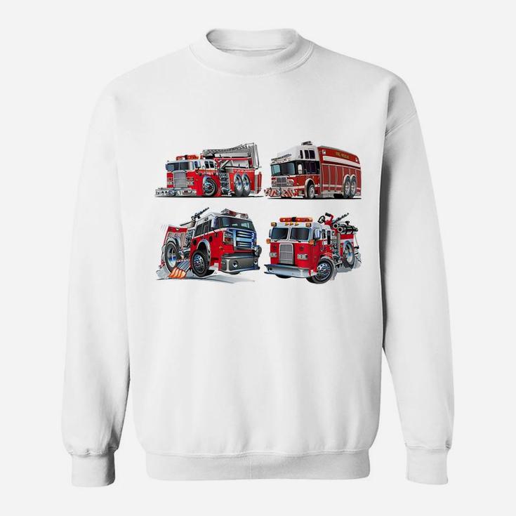 Types Of Fire Truck Boy Toddler Kids Firefighter Xmas Gifts Zip Hoodie Sweatshirt