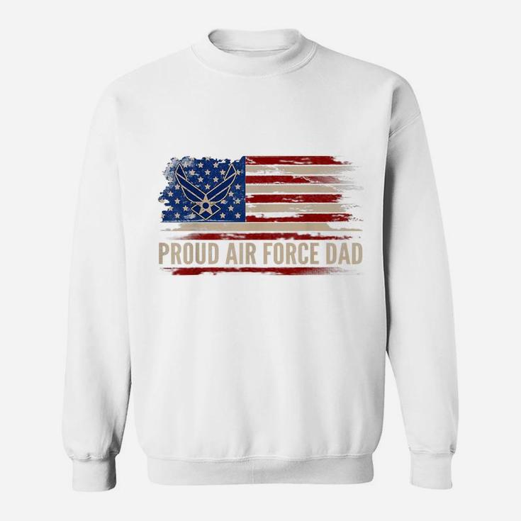 Vintage Proud Air Force Dad American Flag Veteran Gift Sweatshirt