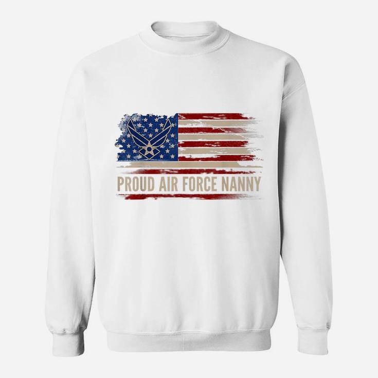 Vintage Proud Air Force Nanny American Flag Veteran Gift Sweatshirt