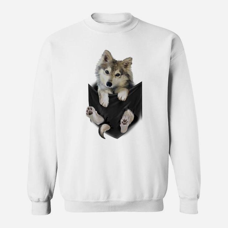 Wolf White Pup In Pocket  Wolves Tee Shirt Gifts Sweatshirt